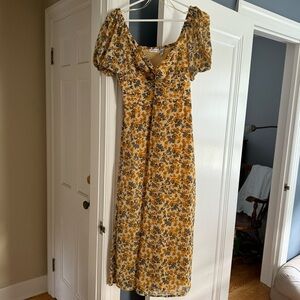 Yellow Puff Sleeve Dress